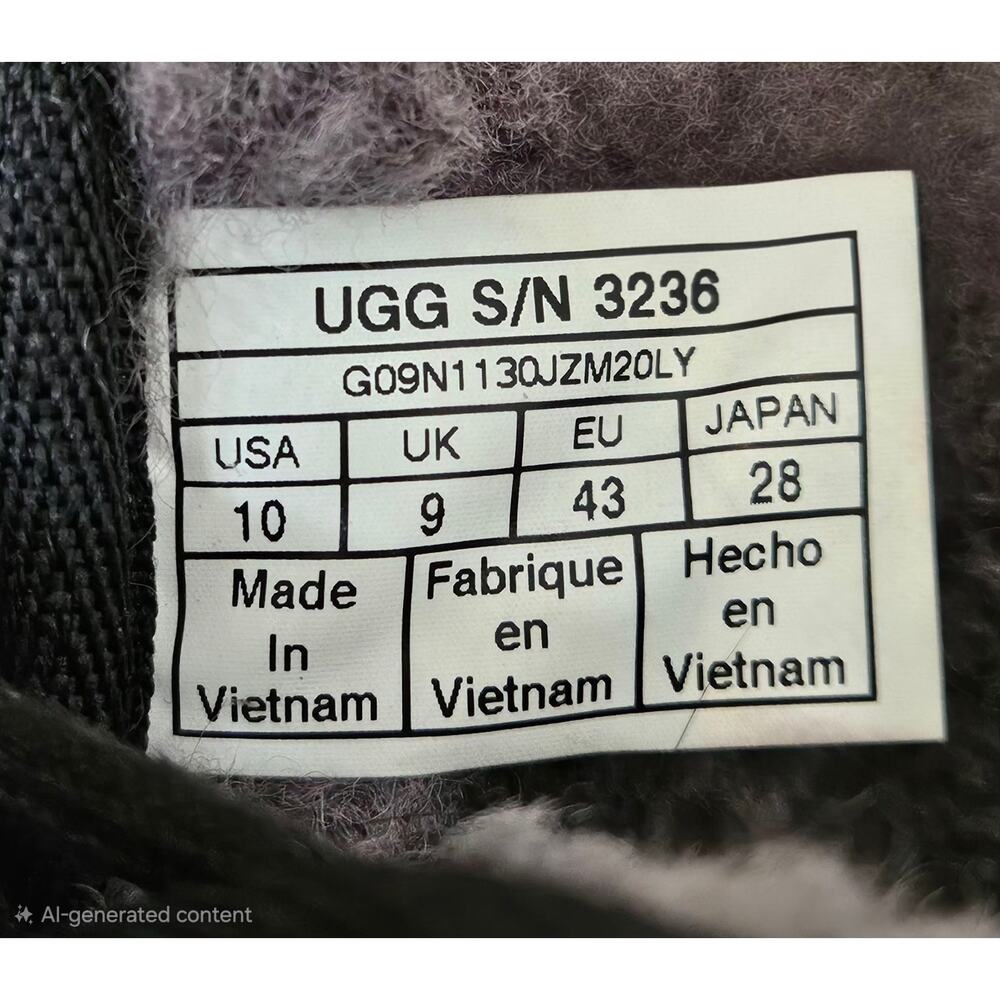 UGG Neumel Chukka Boots Men’s 10 Black Suede Shearling Lined 3236 - Picture 6 of 16
